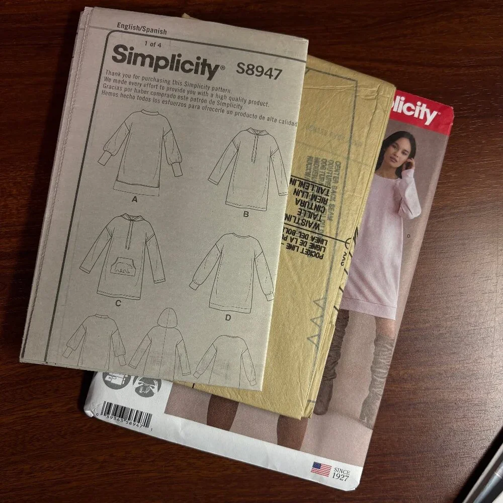 Simplicity Pattern S8947 for Misses' Knit Sweatshirt and Dresses